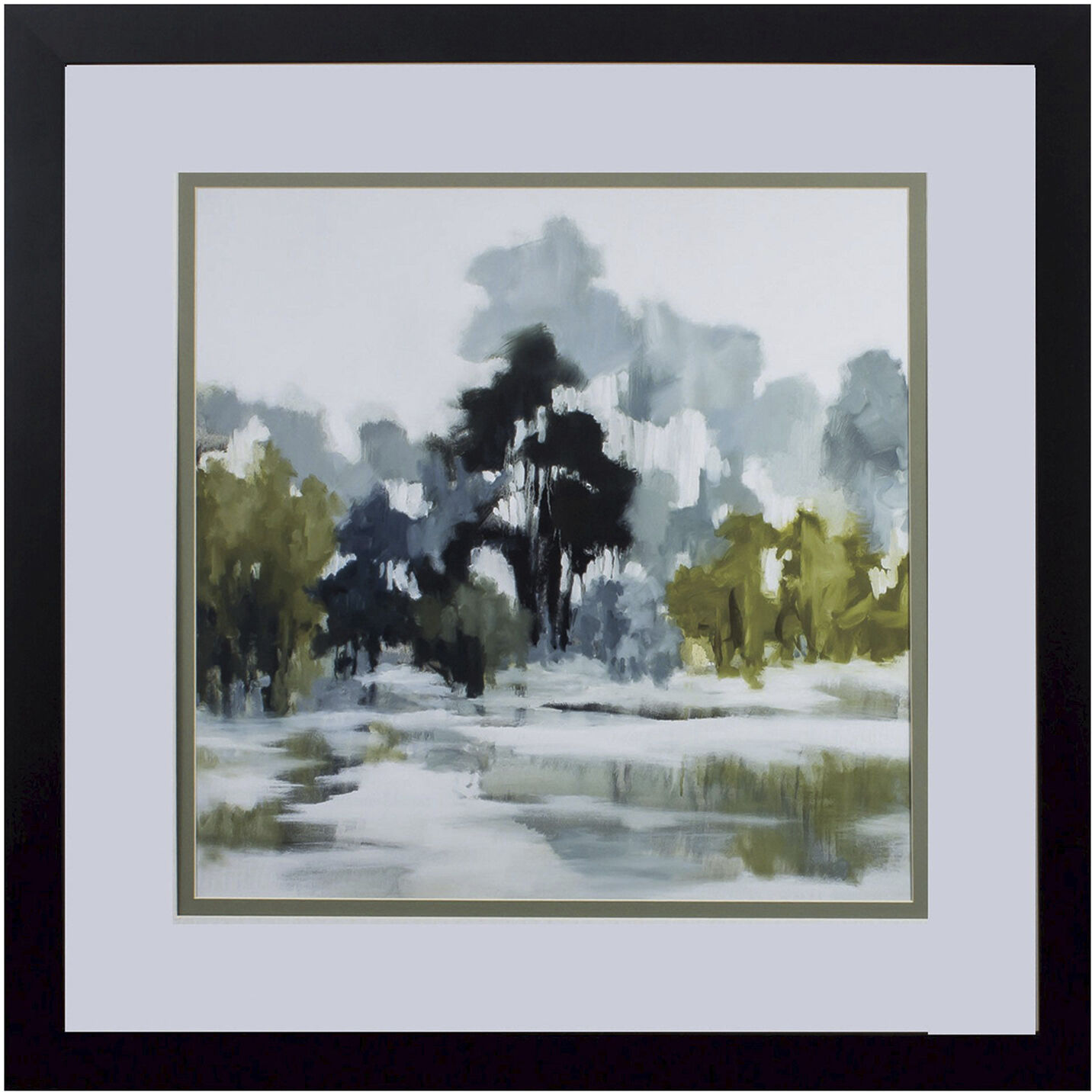 Bean Fields Tall Trees / Reflections Green and Blue and Turquoise Framed Art, Propac