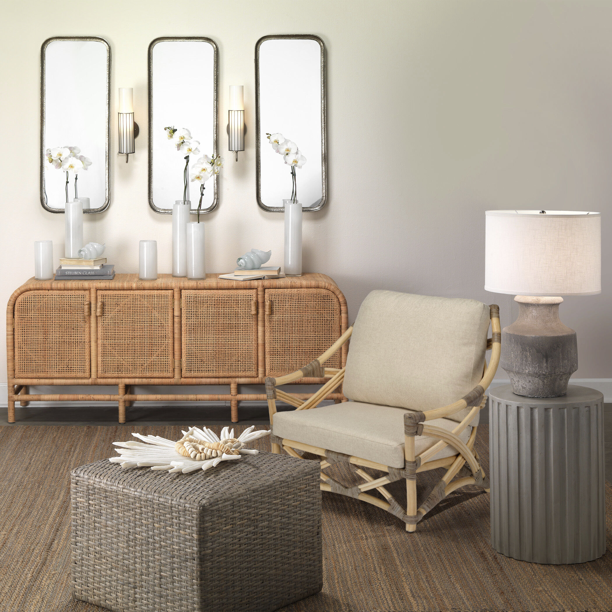 Dune Matte Grey and Natural Lounge Chair