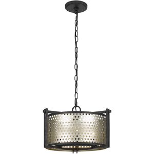 Howell 3 Light 16 inch Antique Silver and Iron Chandelier Ceiling Light, Convertible to Semi-Flush