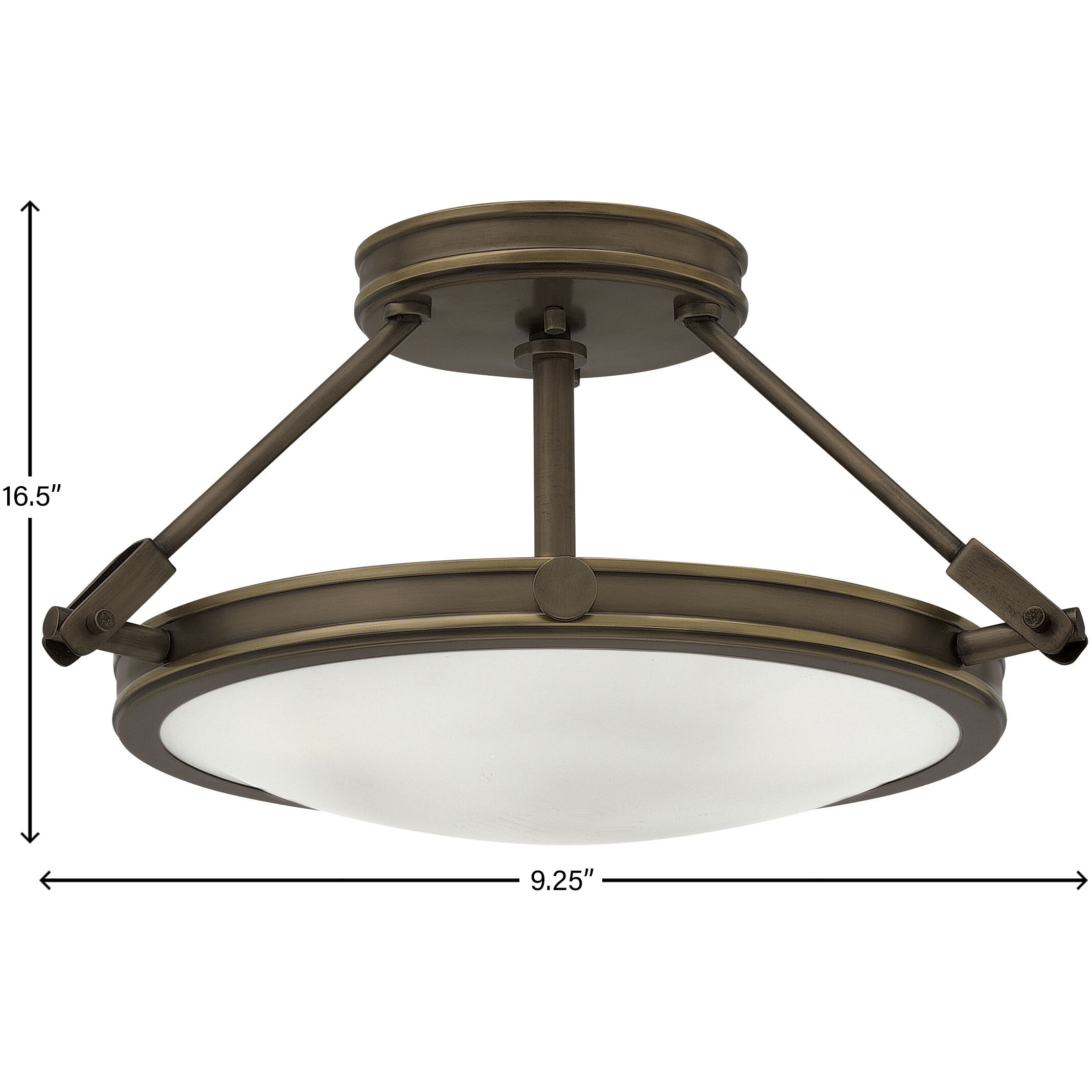 Collier 3 Light 16.5 inch Light Oiled Bronze Indoor Semi-Flush Mount Ceiling Light
