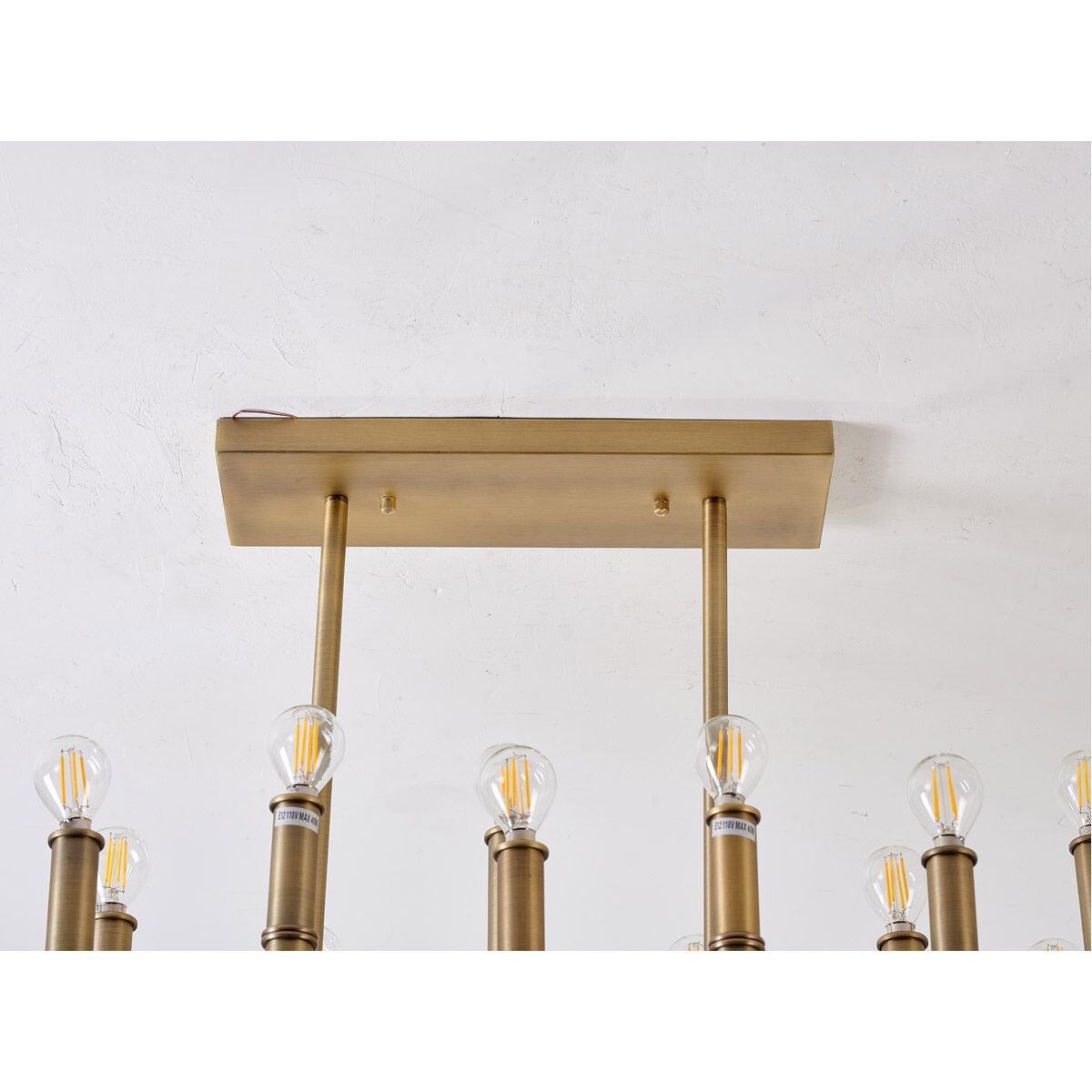 Canada 42 Light 14 inch Gold Chandelier Ceiling Light, Bamboo Pipe 