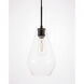 Gene 1 Light 7 inch Black Pendant Ceiling Light
