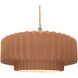 Radiance Collection - Pleated Tier Pendant Ceiling Light in Brushed Nickel, Dedicated LED, Beige Twist Cord, Adobe, 16.25W x 6H, Form+Finish+Function