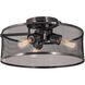 Gastown 3 Light 16 inch Graphite Net Semi-flush Mount Ceiling Light