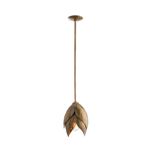 Edith 1 Light 6 inch Vintage Brass Pendant Ceiling Light, Round