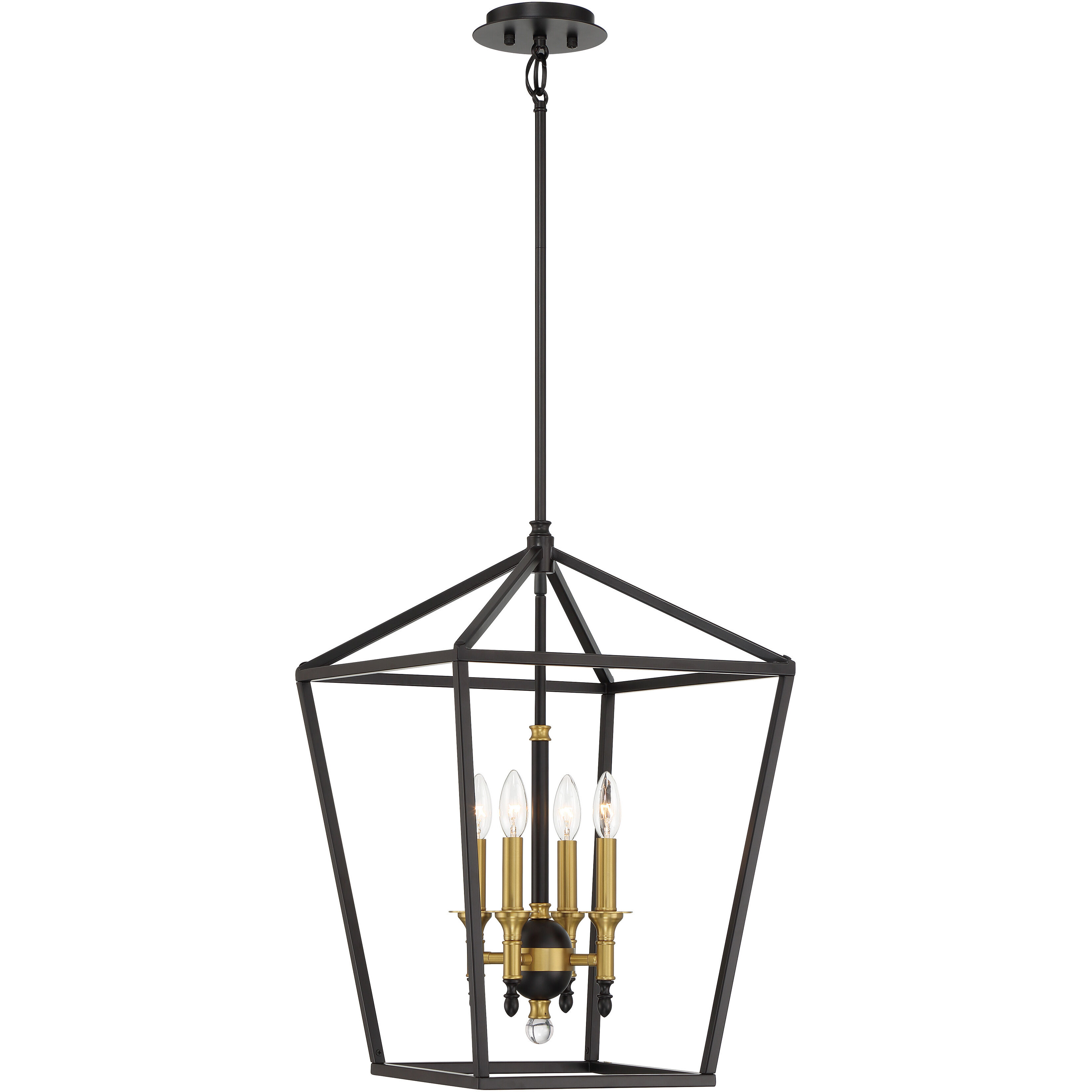 Townhall 4 Light 16 inch Coal/Soft Brass Pendant Ceiling Light