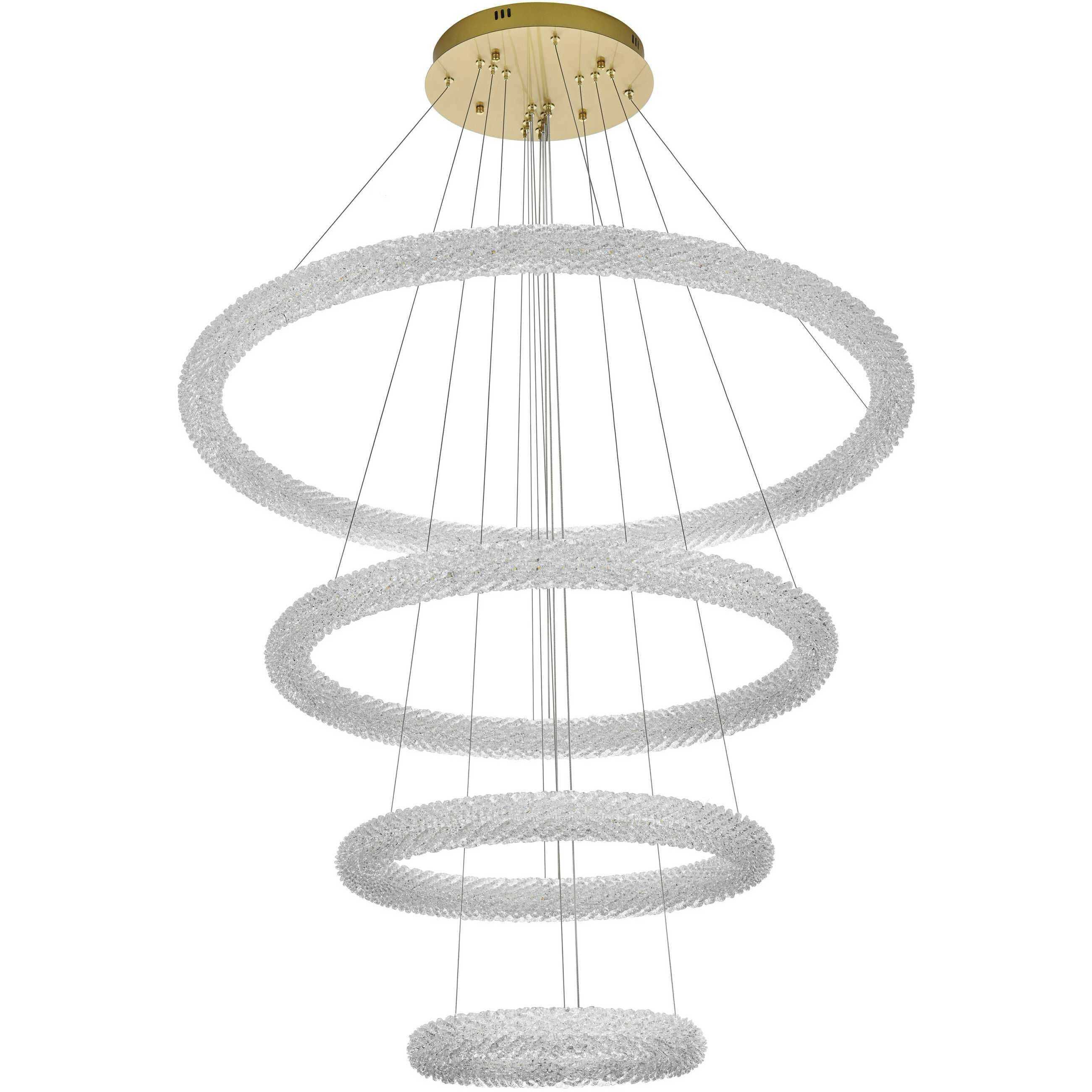 Bowen 4 Light 42 inch Satin Gold Chandelier Ceiling Light