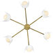 Zuri 6 Light 30 inch Lacquered Brass with Satin Off-White Chandelier Ceiling Light in Lacquered Brass and Satin Off-White