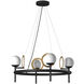 EVOLV LED 22 inch Matte Black with Brass Ring Chandelier Ceiling Light, Halo Family