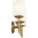 Ali 3 Light 23.25 inch Brushed Natural Brass Bath Vanity Light Wall Light