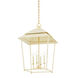 Natick 4 Light 18 inch Aged Brass Hanging Lantern Ceiling Light in Soft Sand
