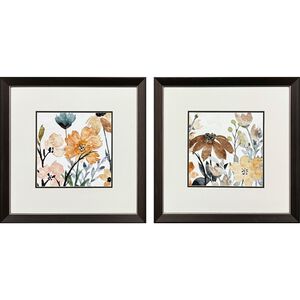 Wildflower Square Multi and Rust and Green and Blue Framed Art
