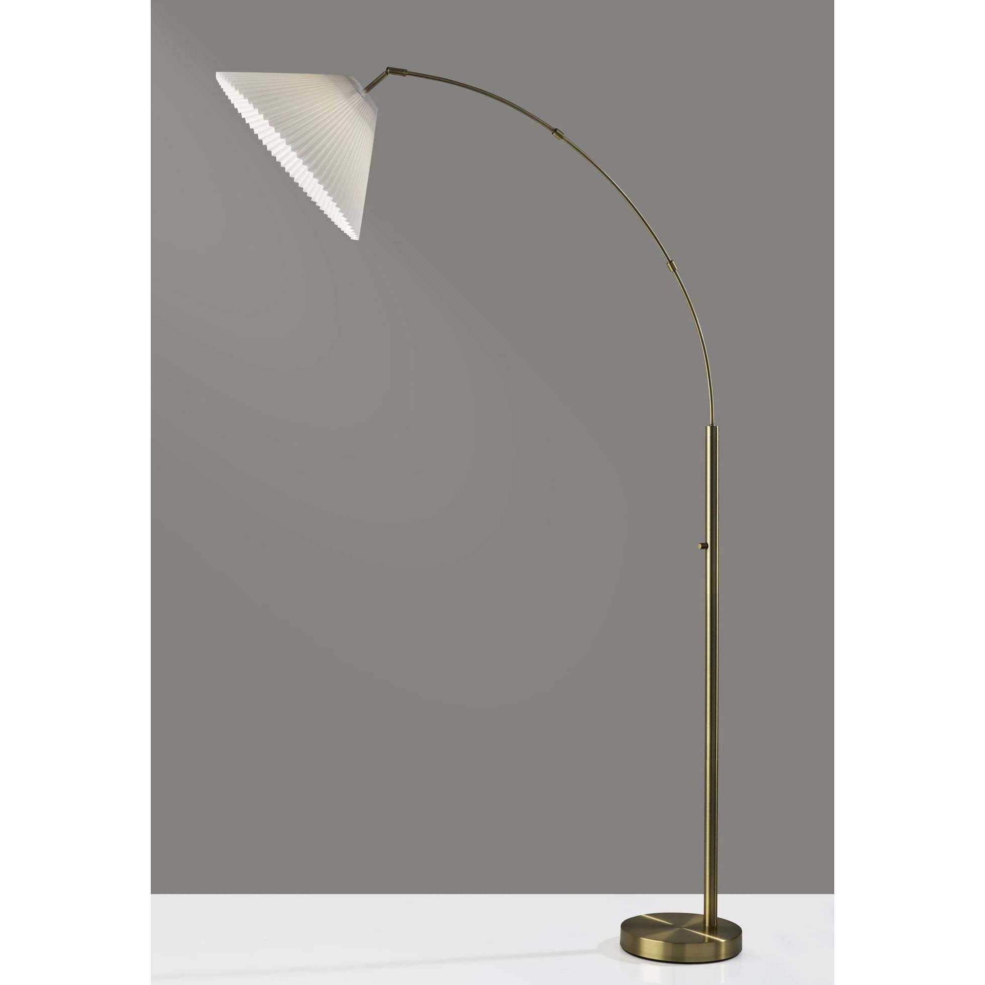 Delaney 76 inch 150.00 watt Antique Brass Arc Floor Lamp Portable Light