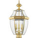 Monterey 3 Light 23.5 inch Polished Brass Outdoor Post Top Lantern