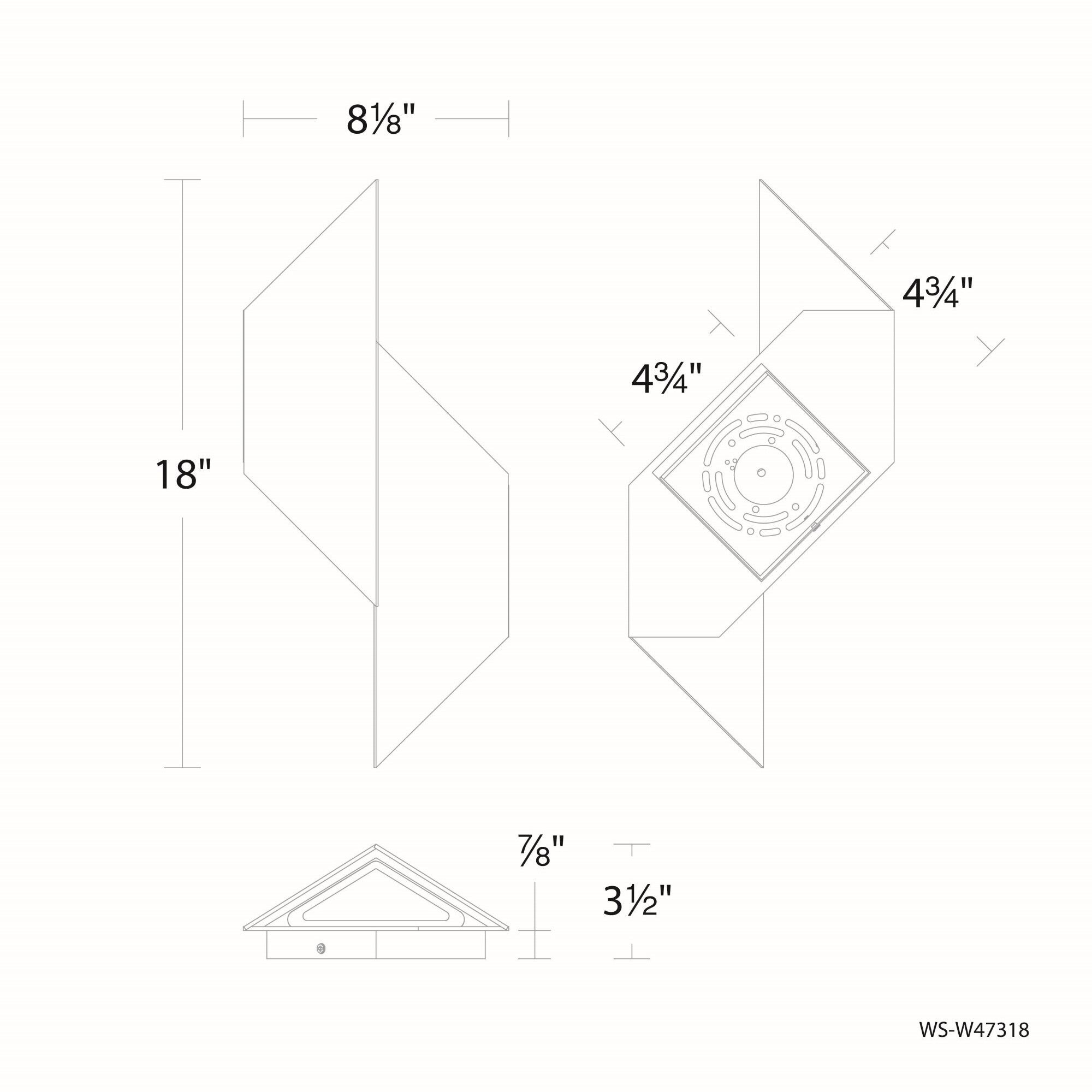 Alternate LED 18 inch Black Outdoor Wall Light in 4000K, dweLED