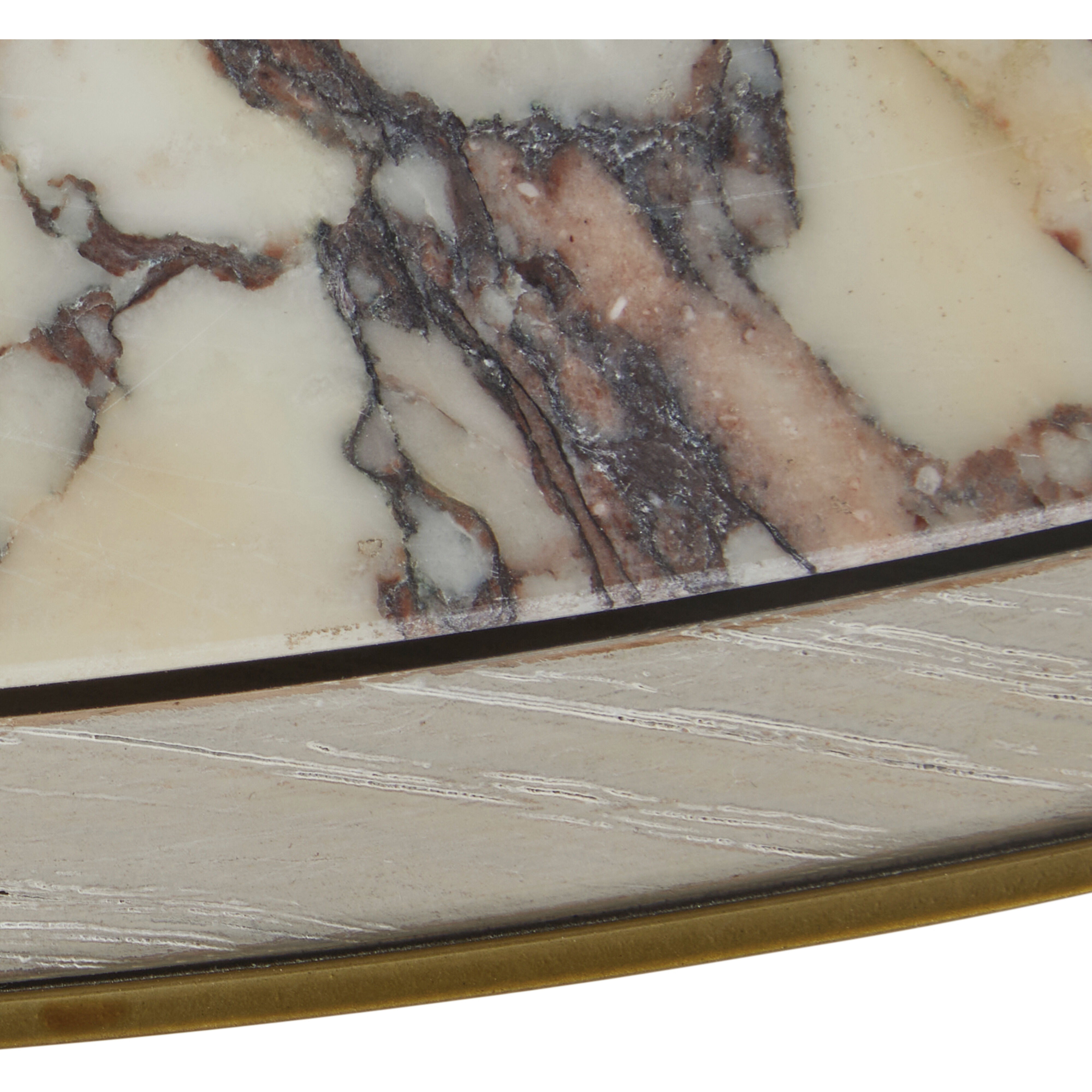 Cain 42 X 42 inch Cerused Light Natural and Antique Brass Coffee Table