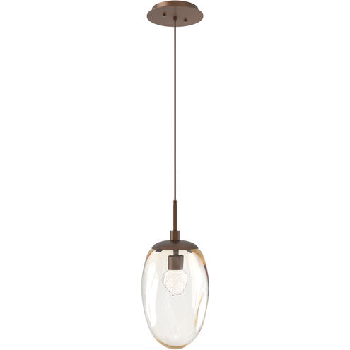 Meteo LED LED 10 inch Burnished Bronze Pendant Ceiling Light in 3000K LED, Floret Inner - Amber Outer