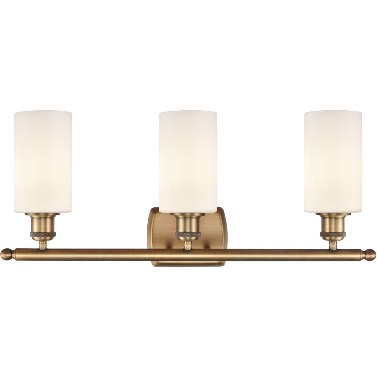 Ballston Clymer LED 26 inch Brushed Brass Bath Vanity Light Wall Light in Matte White Glass, Ballston