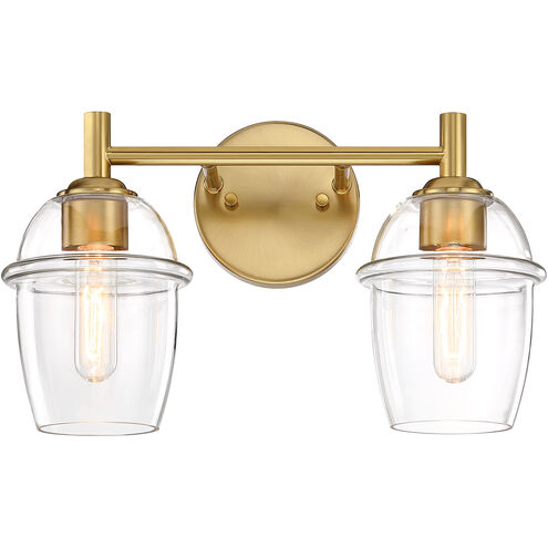 Summer Jazz 2 Light 16 inch Brushed Gold Vanity Light Wall Light