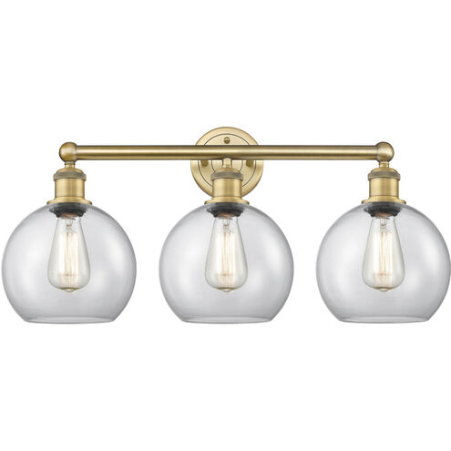 Athens 3 Light 26 inch Brushed Brass Bath Vanity Light Wall Light in Clear