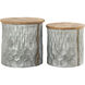 Caldwell 18 inch Galvanized with Natural Accent Stool