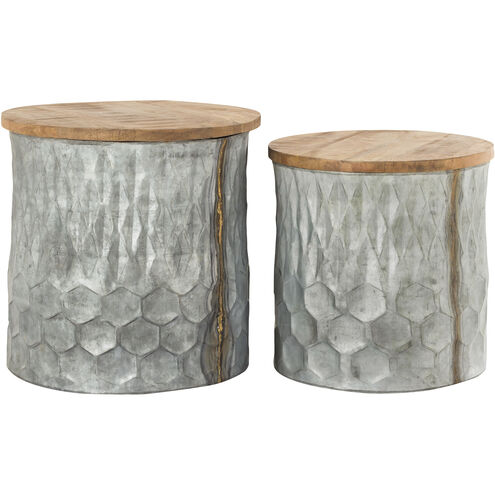 Caldwell 18 inch Galvanized with Natural Accent Stool