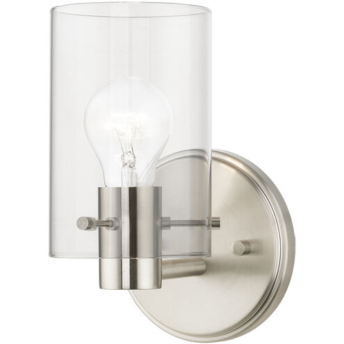 Munich 1 Light 5 inch Brushed Nickel Single Sconce Wall Light, Single