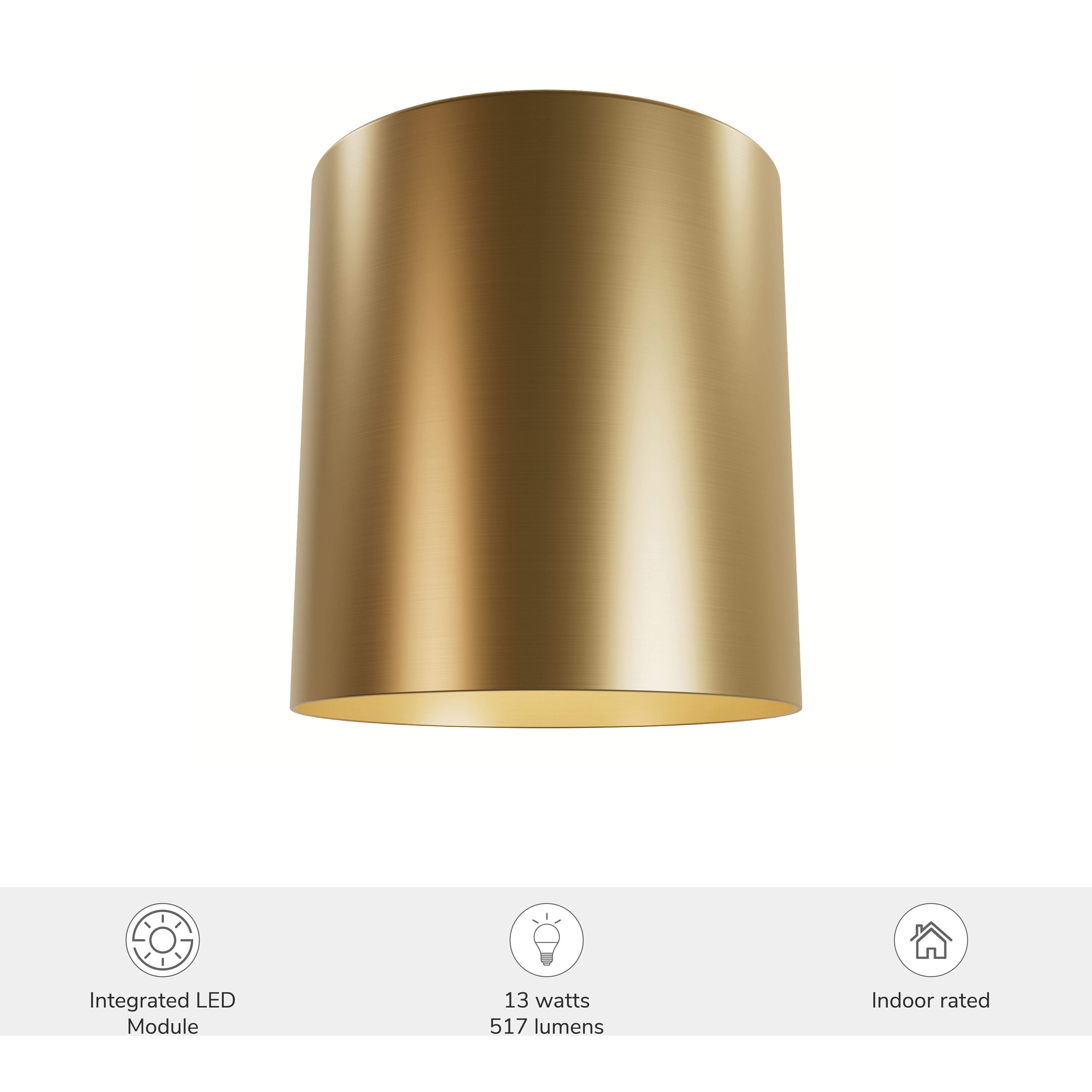 Canoga 1 Light 5 inch Luxe Gold Flush Mount Ceiling Light, Small