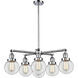 Franklin Restoration XX-Large Beacon 6 Light 35 inch Polished Chrome Chandelier Ceiling Light in Incandescent, Clear Glass, Franklin Restoration