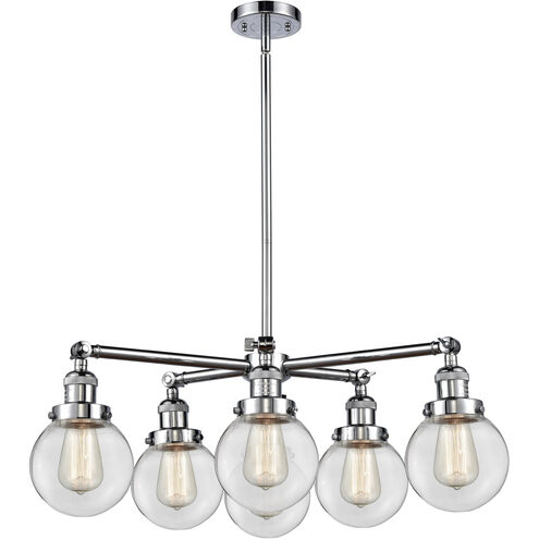 Franklin Restoration XX-Large Beacon 6 Light 35 inch Polished Chrome Chandelier Ceiling Light in Incandescent, Clear Glass, Franklin Restoration