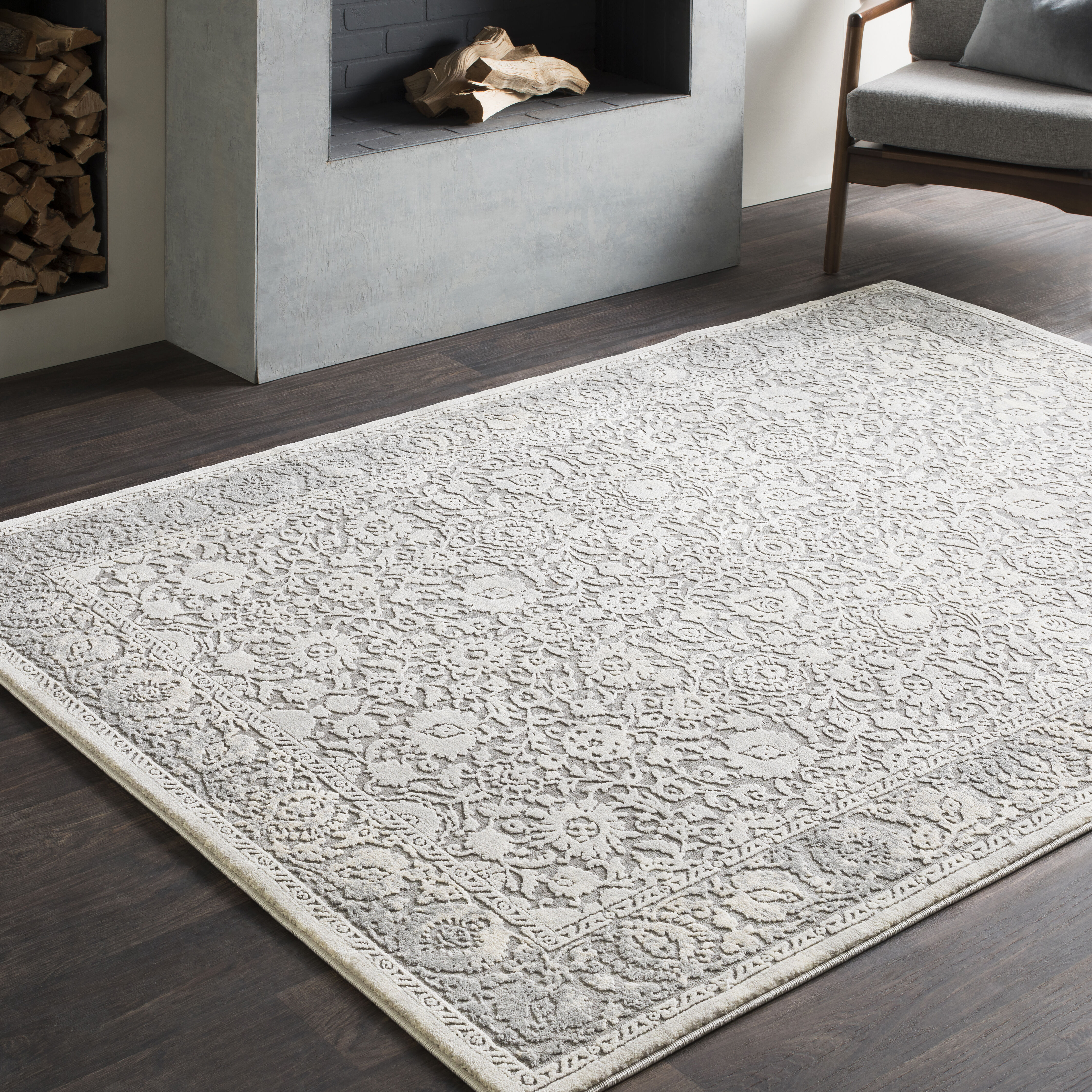 Tibetan 35 X 24 inch Medium Gray Rug in 2 x 3, Rectangle
