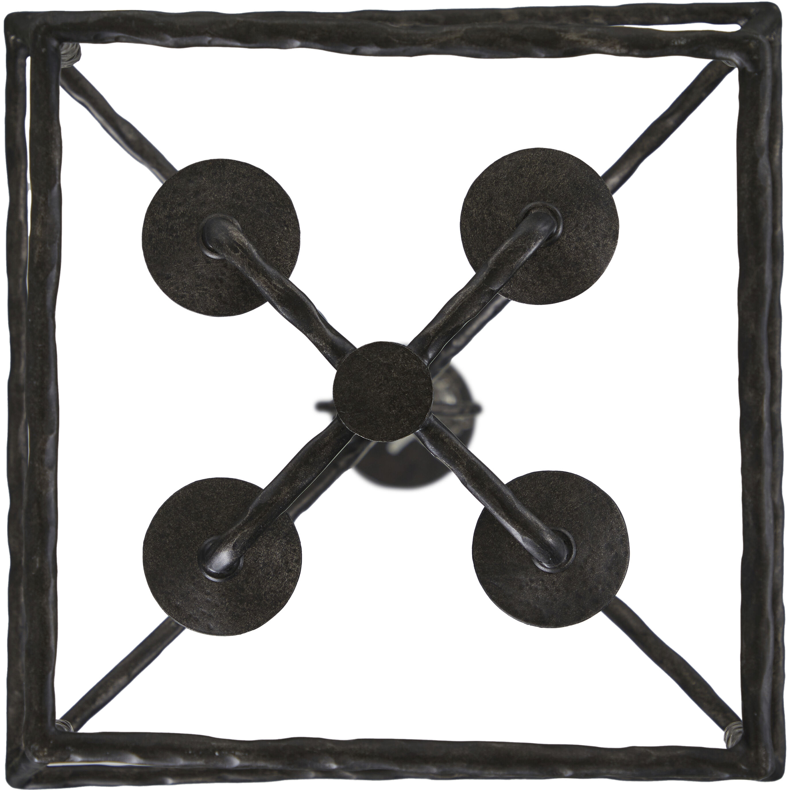 Clover 4 Light 12.5 inch Black Forged Iron Pendant Ceiling Light