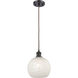 Ballston White Mouchette 1 Light 8 inch Oil Rubbed Bronze Cord Hung Mini Pendant Ceiling Light
