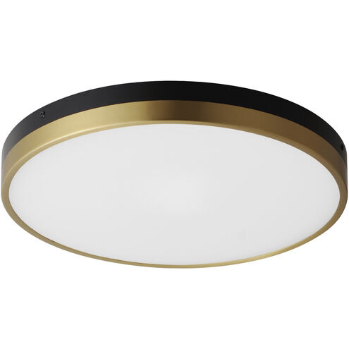 Dapper LED 16 inch Black and Antique Brass Flush Mount Ceiling Light