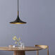 Lodi LED 13 inch Matte Black and Walnut Pendant Ceiling Light