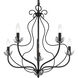 Katarina 5 Light 23 inch Shiny Black with Polished Chrome Accents Chandelier Ceiling Light
