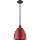 Ballston Plymouth Dome 1 Light 9 inch Oil Rubbed Bronze Mini Pendant Ceiling Light in Matte Red
