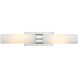 Ballston Urban 2 Light 24 inch Satin Nickel Bath Vanity Light Wall Light in Striped White Glass