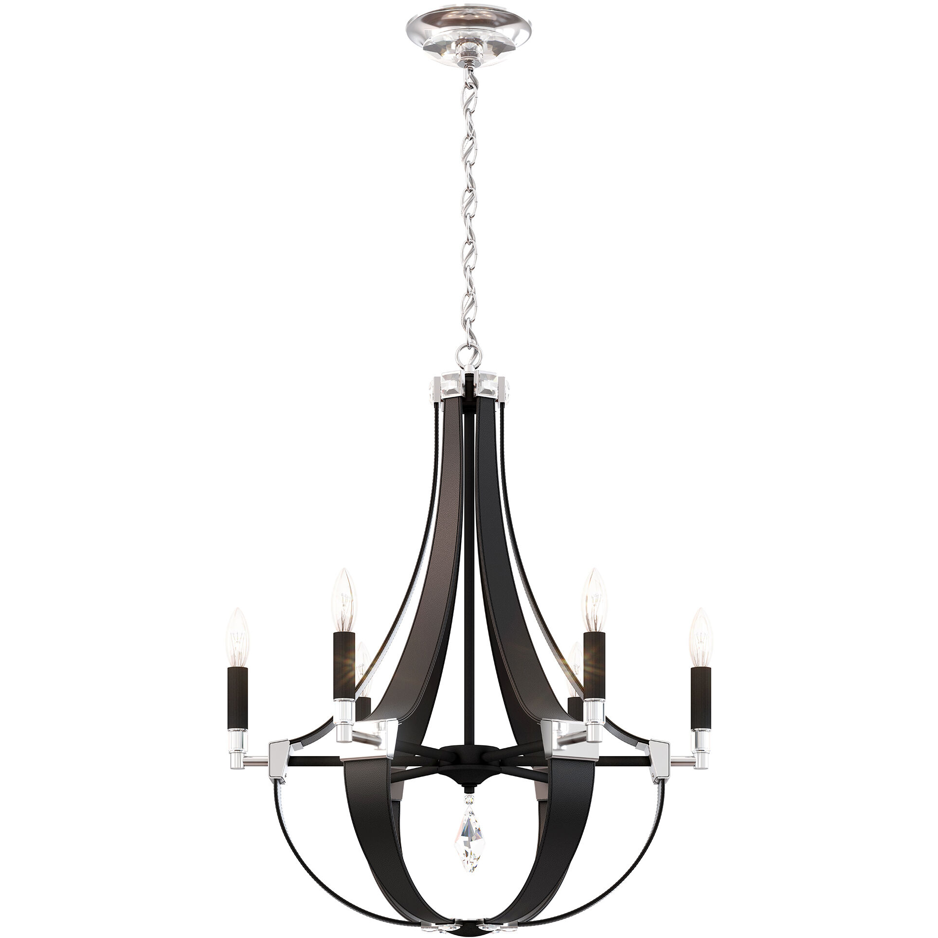 Crystal Empire 6 Light Grizzly Black Chandelier Ceiling Light in Radiance