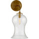 Thomas O'Brien Katie 1 Light 9 inch Hand-Rubbed Antique Brass Bath Sconce Wall Light in Clear Glass
