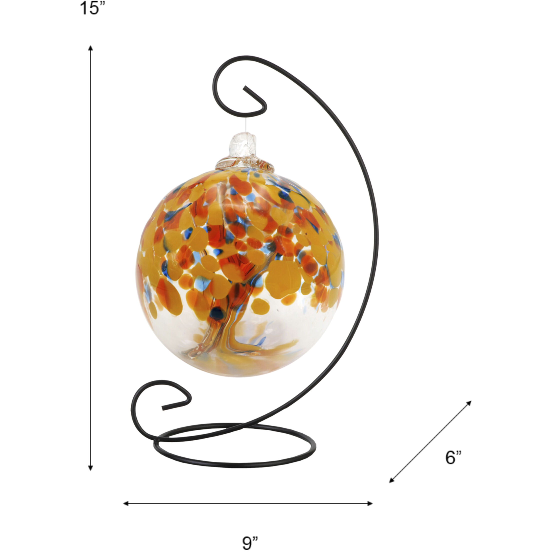 Tree Of Life Multi-color Art Glass Orb