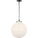 Thomas O'Brien Katie LED 16 inch Bronze Globe Pendant Ceiling Light in White Glass, Large