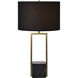 Arla 27.75 inch 100 watt Antique Brass and Black Table Lamp Portable Light