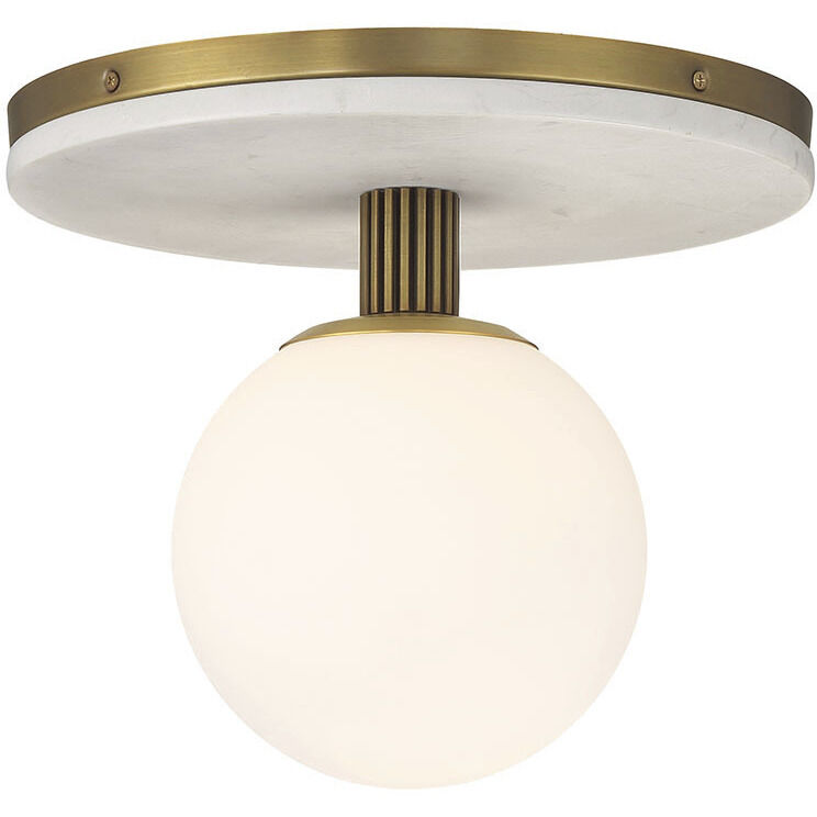 Carnagie LED 12 inch Antique Brass Flush Mount Ceiling Light