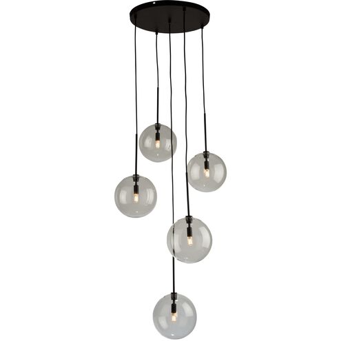 Pinpoint 5 Light 22.1 inch Black Multi Light Pendant Ceiling Light