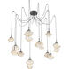 Mesa LED 17.4 inch Matte Black Swag Multi-Pendant Ceiling Light in 3000K LED, Amber