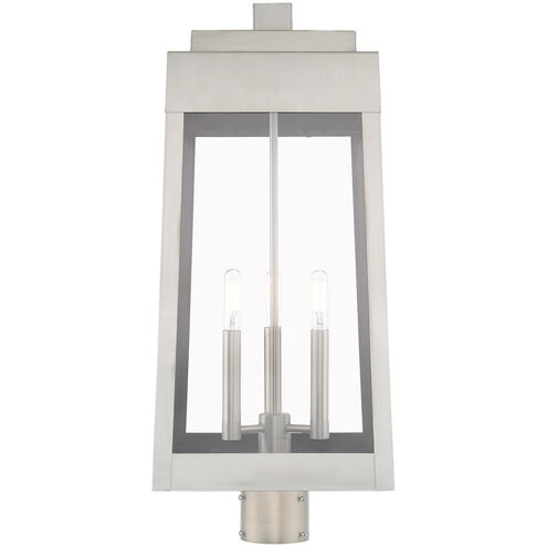 Oslo 3 Light 25 inch Brushed Nickel Outdoor Post Top Lantern
