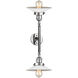 Franklin Restoration Halophane LED 18 inch Polished Chrome Bath Vanity Light Wall Light in Matte White Halophane Glass, Franklin Restoration