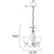 Basix 3 Light 15.75 inch Satin Nickel Mini Chandelier Ceiling Light in Frosted