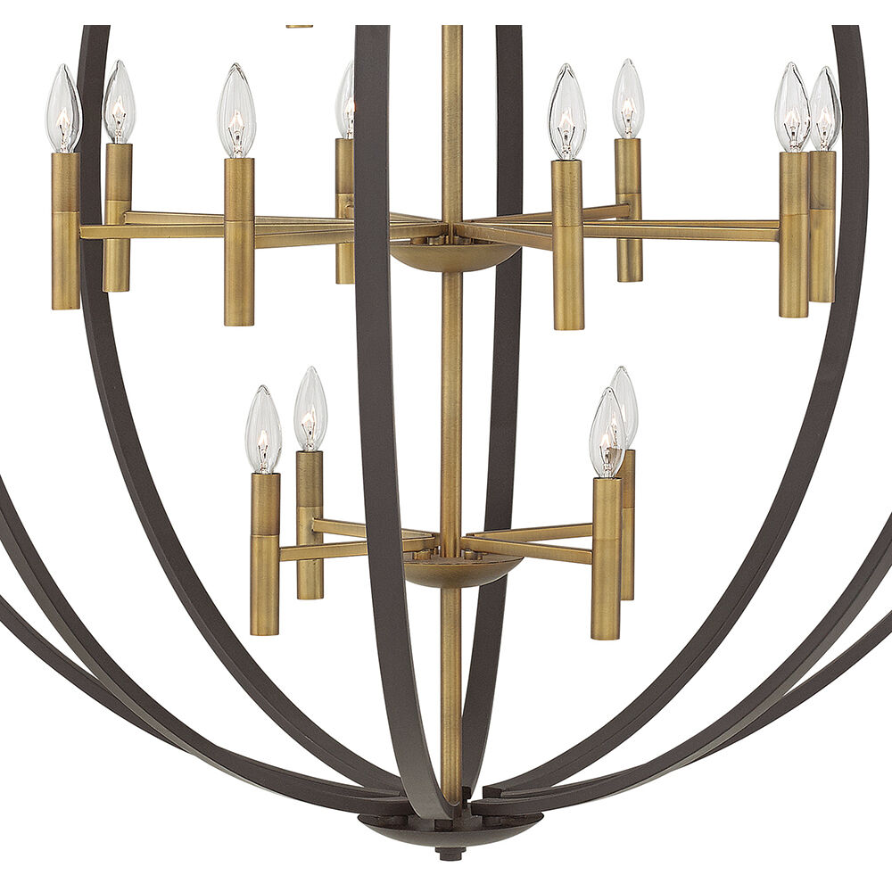Euclid 16 Light 44 inch Spanish Bronze with Heirloom Brass Indoor Chandelier Ceiling Light